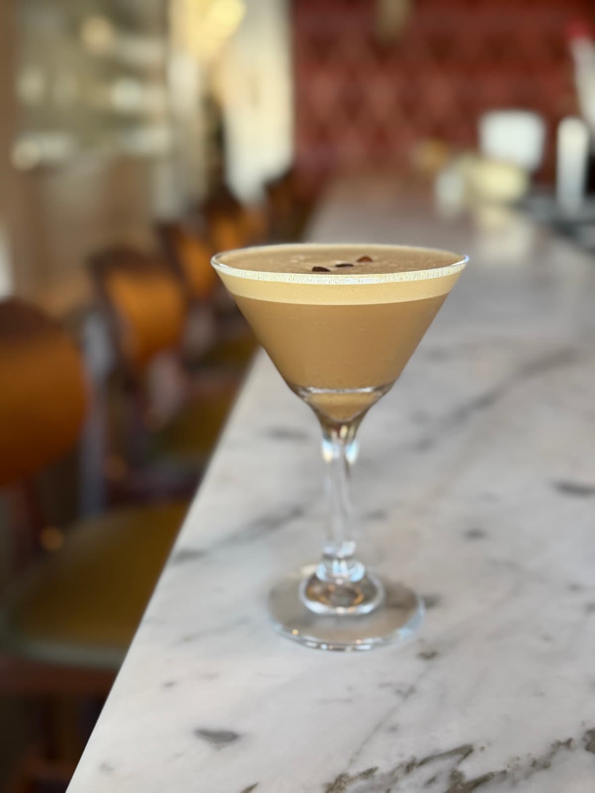 Espresso martini on marble bar